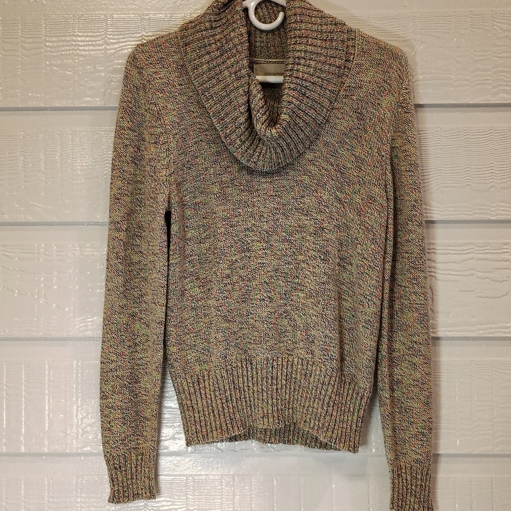 EMILY ROSE COWL NECK SWEATHER WOMENS SMALL SPECKLED COLORFUL COZY SLOUCHY